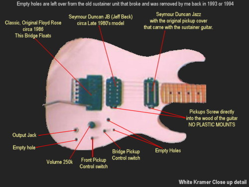Custom White Kramer owned by Jeff Fiorentino of JFRocks.com